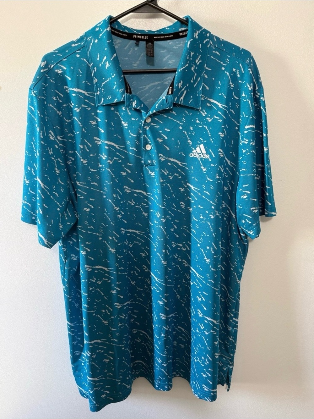 adidas Men’s Teal Blue Graphic Polo